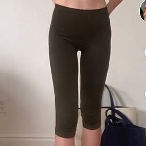 Lulu Lemon Olive Green Crop Leggings